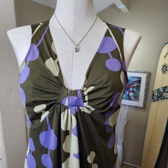 Vintage 60s-70s Retro Mod Bohemian Muumuu Sleeveless Kaftan Maxi Dress - Picture 3 of 8